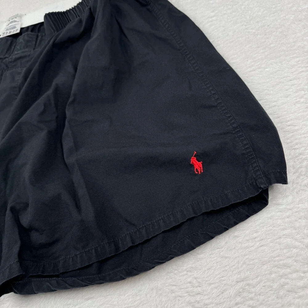 Polo Ralph Lauren Boxer Shorts Mens XL Black Classic Fit Cotton Red Pony Logo